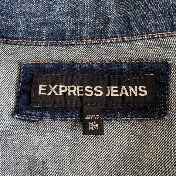 Express Womens Jean Jacket size Large - Picture 7 of 11